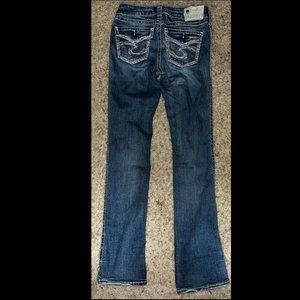 Womens Silver Jeans Size W25 / L33 Suki Flap 17”